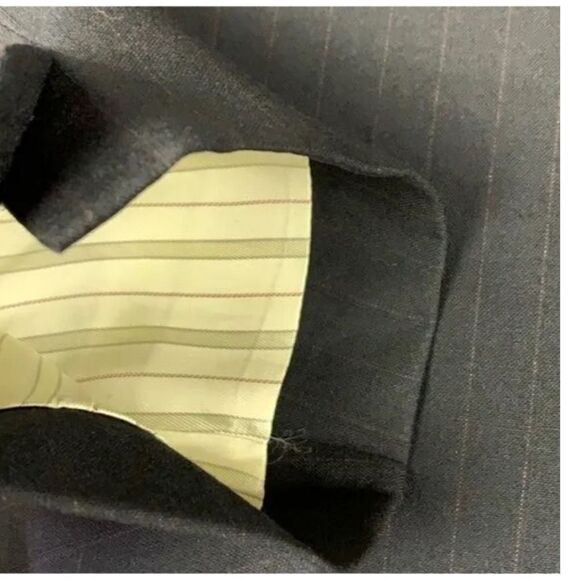 Jack Henry Mens Two Button Blazer Navy Pinstripe 100% Wool Lined Notch USA L‎ - Picture 7 of 8